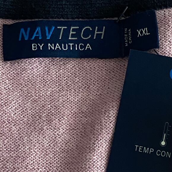 Nautica Men's XXL NavTech V-Neck Sweater Long Sleeve Pink Heather NEW - Picture 9 of 11